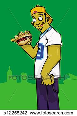 Clip Art - portrait of a 
young man gazing 
at a hamburger. 
fotosearch - search 
clipart, illustration, 
drawings and vector 
eps graphics images