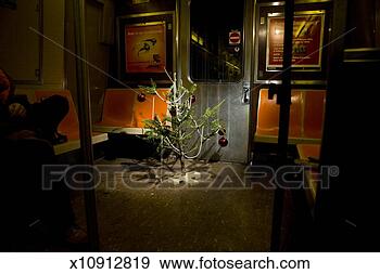 Stock Photograph - decorated christmas 
tree in subway 
train. fotosearch 
- search stock 
photos, pictures, 
images, and photo 
clipart