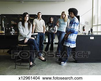 Stock Photo - group of students 
(15-17) in classroom 
lab, portrait. 
fotosearch - search 
stock photos, 
pictures, images, 
and photo clipart