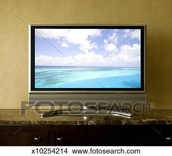 Stock Photo - tv screen showing 
seascape (digital 
composite). fotosearch 
- search stock 
photos, pictures, 
images, and photo 
clipart