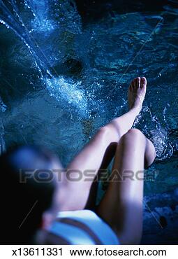 Stock Photography - woman sitting 
near soaking pool 
at health spa. 
fotosearch - search 
stock photos, 
pictures, images, 
and photo clipart