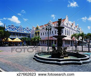 Stock Photo - leeward dutch 
antilles, aruba, 
oranjested, fountain 
in town square. 
fotosearch - search 
stock photos, 
pictures, images, 
and photo clipart