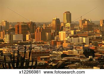 Stock Photography - zimbabwe, harare, 
cityscape at dusk. 
fotosearch - search 
stock photos, 
pictures, images, 
and photo clipart