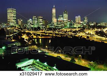 Picture - australia, western 
australia, perth, 
cityscape and 
skyline at night. 
fotosearch - search 
stock photos, 
pictures, images, 
and photo clipart