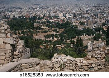 Stock Photo - greece, athens 
skyline, temple 
of theseus in 
background. fotosearch 
- search stock 
photos, pictures, 
images, and photo 
clipart