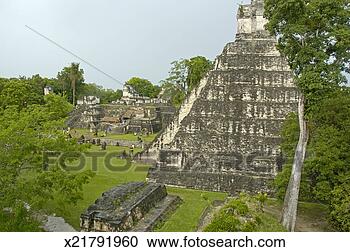 Stock Photography - guatemala, tikal, 
maya pyramid jaguar 
temple on plaza 
mayor. fotosearch 
- search stock 
photos, pictures, 
images, and photo 
clipart