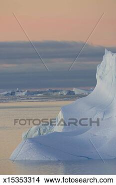 Stock Photo - antarctica, icebergs 
at sea, dawn. 
fotosearch - search 
stock photos, 
pictures, images, 
and photo clipart