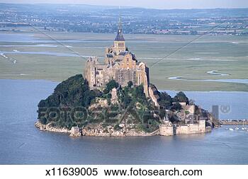 Stock Image - france, normandy, 
mont saint-michel, 
aerial view. fotosearch 
- search stock 
photos, pictures, 
images, and photo 
clipart
