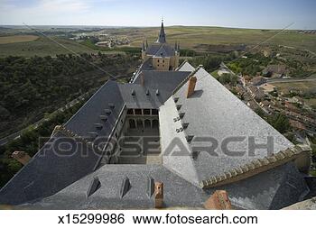 Stock Photo - spain, castilla 
y leon, segovia, 
alcazar of segovia(wide 
angle). fotosearch 
- search stock 
photos, pictures, 
images, and photo 
clipart