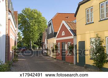 Stock Photography - germany, schleswig 
holstein, houses 
in the ohrtstrasse. 
fotosearch - search 
stock photos, 
pictures, images, 
and photo clipart