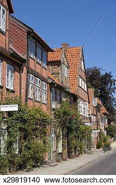 Stock Photography - germany, schleswig 
holstein, quiet 
street in eutin. 
fotosearch - search 
stock photos, 
pictures, images, 
and photo clipart