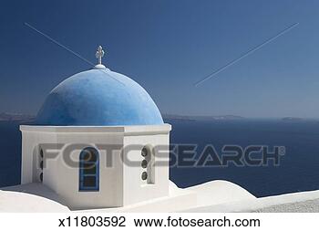 Stock Photo - greece, cyclades, 
santorini, oia, 
church dome. fotosearch 
- search stock 
photos, pictures, 
images, and photo 
clipart