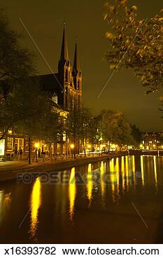 Stock Photo - netherlands, amsterdam, 
krijtberg church, 
night. fotosearch 
- search stock 
photos, pictures, 
images, and photo 
clipart