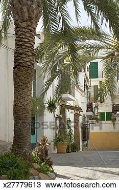 Stock Photo - spain, balearic 
islands, ibiza, 
houses in old 
town. fotosearch 
- search stock 
photos, pictures, 
images, and photo 
clipart