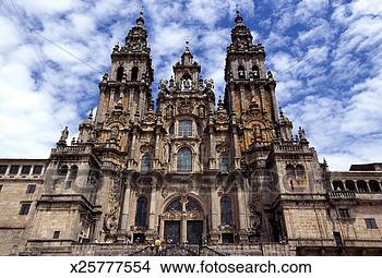 Stock Photo - spain, santiago 
de compostela 
cathedral, low 
angle view. fotosearch 
- search stock 
photos, pictures, 
images, and photo 
clipart