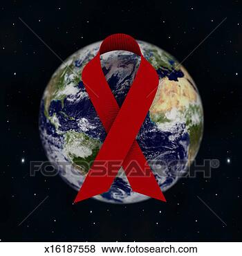 Stock Photo - aids awareness 
ribbon and planet 
earth. fotosearch 
- search stock 
photos, pictures, 
images, and photo 
clipart