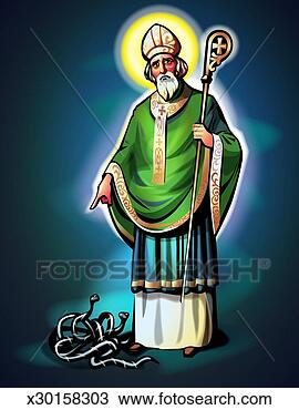 Stock Photo - st patrick pointing 
at snakes. fotosearch 
- search stock 
photos, pictures, 
images, and photo 
clipart