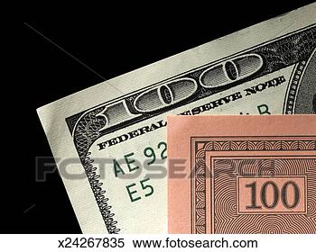 Stock Image - real one hundred 
dollar and fake 
one hundred dollar 
note, close-up. 
fotosearch - search 
stock photos, 
pictures, images, 
and photo clipart