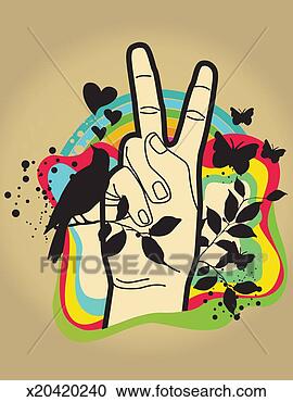 Stock Photography - person making 
peace symbol, 
butterflies and 
dove in background. 
fotosearch - search 
stock photos, 
pictures, images, 
and photo clipart