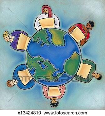 Stock Illustration - computers being 
used for global 
communication. 
fotosearch - search 
clipart, illustration, 
drawings and vector 
eps graphics images