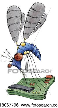 Stock Illustration - robot mosquito 
sucking on microchip. 
fotosearch - search 
clipart, illustration, 
drawings and vector 
eps graphics images