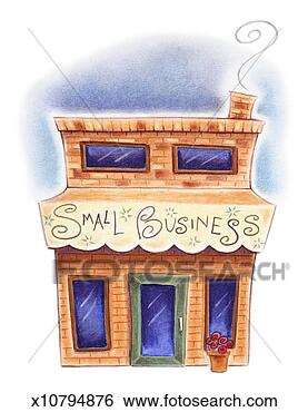 Stock Illustration - brick building 
with small business 
written on awning. 
fotosearch - search 
clipart, illustration, 
drawings and vector 
eps graphics images