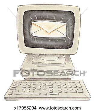 Stock Illustration - computer with 
picture of envelope 
on screen. fotosearch 
- search clipart, 
illustration, 
drawings and vector 
eps graphics images