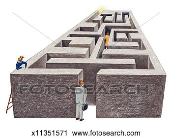 Clipart - man standing at 
entrance to maze, 
 woman stands 
on ladder on outside;. 
fotosearch - search 
clipart, illustration, 
drawings and vector 
eps graphics images