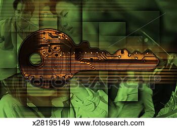 Stock Illustration - key with circuitry 
and businesspeople 
in background. 
fotosearch - search 
clipart, illustration, 
drawings and vector 
eps graphics images