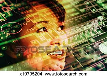 Stock Illustration - asian woman's 
face superimposed 
on circuit board. 
fotosearch - search 
clipart, illustration, 
drawings and vector 
eps graphics images