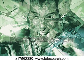 Stock Illustration - man screaming 
superimposed with 
calculator, files 
& clock. fotosearch 
- search clipart, 
illustration, 
drawings and vector 
eps graphics images