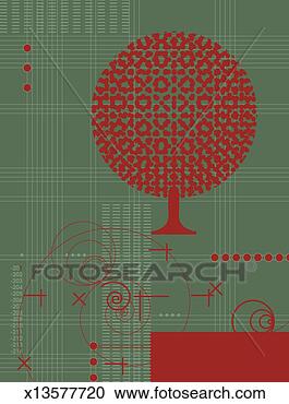 Stock Illustration - red shapes and 
lines on green 
background. fotosearch 
- search clipart, 
illustration, 
drawings and vector 
eps graphics images