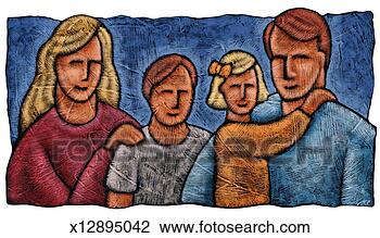 Clip Art - family posing 
and smiling. fotosearch 
- search clipart, 
illustration, 
drawings and vector 
eps graphics images