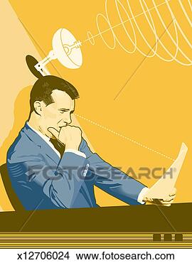 Stock Illustration - businessman reading 
memo. fotosearch 
- search clipart, 
illustration, 
drawings and vector 
eps graphics images