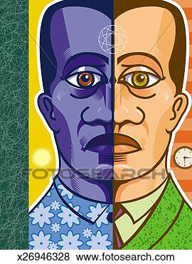 Stock Illustration - split personality. 
fotosearch - search 
clipart, illustration, 
drawings and vector 
eps graphics images