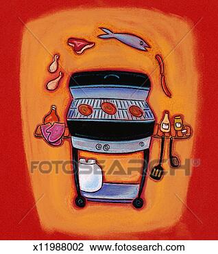 Clip Art - barbecue and food. 
fotosearch - search 
clipart, illustration, 
drawings and vector 
eps graphics images