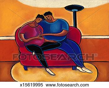 Stock Illustration - man and woman 
cuddling on couch. 
fotosearch - search 
clipart, illustration, 
drawings and vector 
eps graphics images
