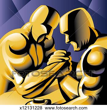 Stock Illustration - two male figures 
arm-wrestling. 
fotosearch - search 
clipart, illustration, 
drawings and vector 
eps graphics images