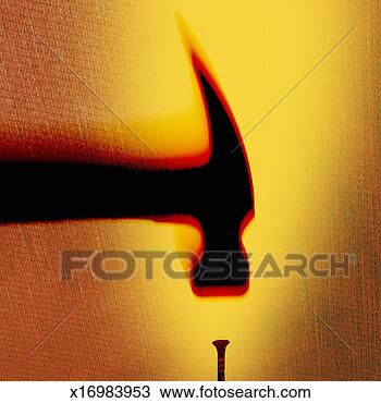 Drawing - hammer hitting 
nail. fotosearch 
- search clipart, 
illustration, 
drawings and vector 
eps graphics images