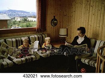 Stock Photography - two toddlers reading 
the newspaper 
with father. fotosearch 
- search stock 
photos, pictures, 
images, and photo 
clipart