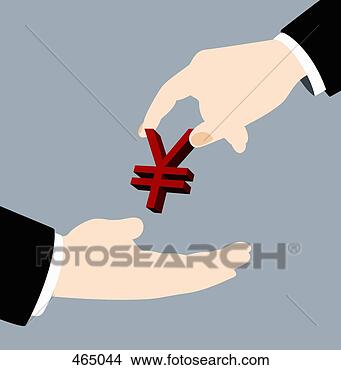 Clipart - a businessman 
handing a yen 
sign to another 
businessman. fotosearch 
- search clipart, 
illustration, 
drawings and vector 
eps graphics images