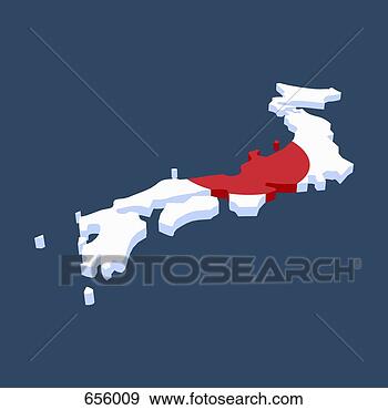 Clip Art - the japanese flag 
in the shape of 
japan. fotosearch 
- search clipart, 
illustration, 
drawings and vector 
eps graphics images