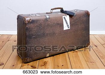 Stock Photo - an old-fashioned 
suitcase with 
a ‘wherever’ luggage 
tag. fotosearch 
- search stock 
photos, pictures, 
images, and photo 
clipart