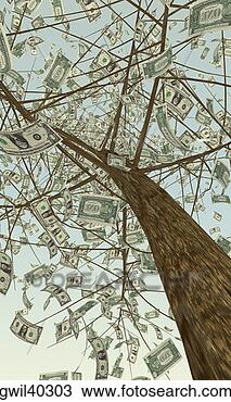 Drawing - low angle view 
of money growing 
on a tree. fotosearch 
- search clipart, 
illustration, 
drawings and vector 
eps graphics images