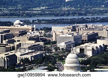 Stock Photo - aerial view of 
buildings in a 
city, washington 
dc, usa. fotosearch 
- search stock 
photos, pictures, 
images, and photo 
clipart