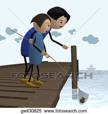 Stock Illustration - side profile of 
a father and his 
son fishing. fotosearch 
- search clipart, 
illustration, 
drawings and vector 
eps graphics images