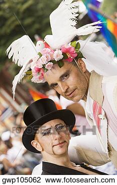 Stock Photo - portrait of two 
gay men at a gay 
parade. fotosearch 
- search stock 
photos, pictures, 
images, and photo 
clipart
