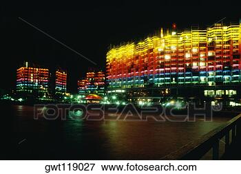 Picture - spectacular view 
of crystal palace 
hotel at night, 
nassau, bahamas. 
fotosearch - search 
stock photos, 
pictures, images, 
and photo clipart