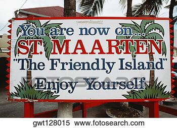 Stock Image - front view of 
a hoarding displaying 
the destination, 
st martin. fotosearch 
- search stock 
photos, pictures, 
images, and photo 
clipart