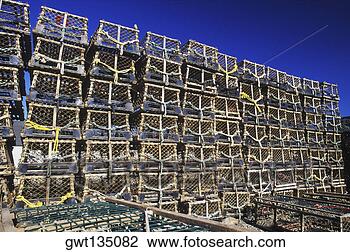Stock Photo - stack of lobster 
traps. fotosearch 
- search stock 
photos, pictures, 
images, and photo 
clipart